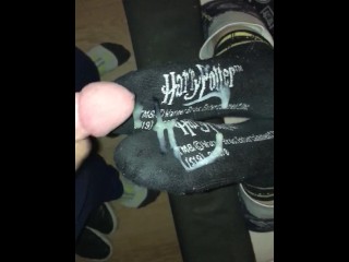 Huge CUM in her Black Harry Potter Socks OF- /gwsocks