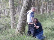 Preview 2 of BBW wife fucked on public trail in the mountain's