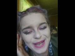 She put what in her mouth?