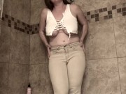 Preview 4 of Pee Desperation in Tight Jeans - Bunnie Lebowski