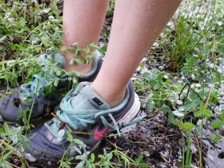 Nerdy School Girl Plays_In The Rainy Day Piss Puddles