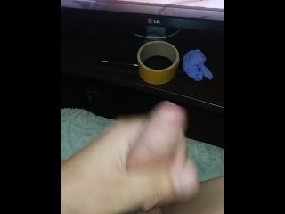 Cum throbbing cock. A lot of sperm in my thick cock )