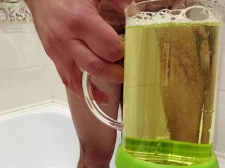 Playing with my pee, Fetish golden shower