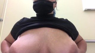 Titty play at work 