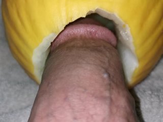 first time, solo male, kink, watermelon