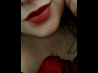 red, lips, vertical video, solo female