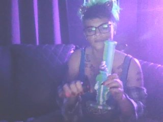 Just blowing clouds and_looking cute