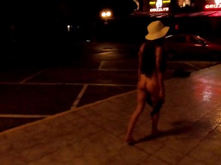 Naked Night Walk on the Street. Public Nudity. Hot Teen MiaAmahl (preview)