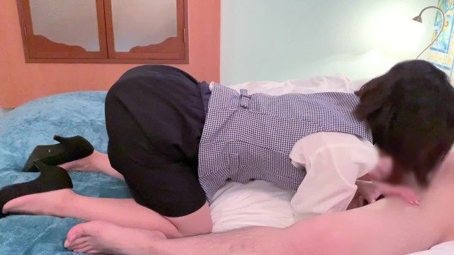 OLの嫁とラブホセックス Cum onto Office Uniform