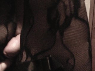 My sissy bitch stoking his cock between my thighs..