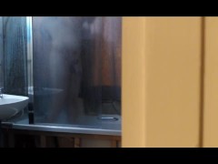 Cute trans girl in the shower