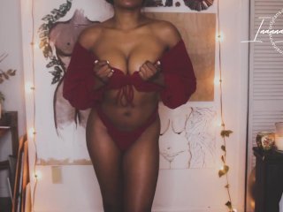 ebony, red lingerie, solo female, teen