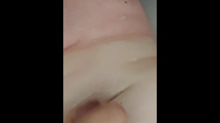 Boy Cums Showing off Glistening Hole, Uncut Cock