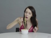 Preview 4 of Porn Stars Eating: Vuko Relishes Ramen