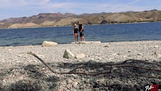 Kissing Outside in the Colorado River and Rimming Jamie Stone with Anal and Pussy Cream Pie