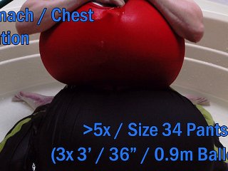 chest expansion, chest inflation, solo female, jeans inflation