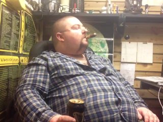 fat, cigar, smoking, bear
