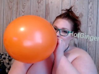 balloon bbw, pale redhead, balloons b2p, balloon pop