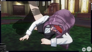 3D HENTAI Конно Юки трахается во дворе и принимает кремпай