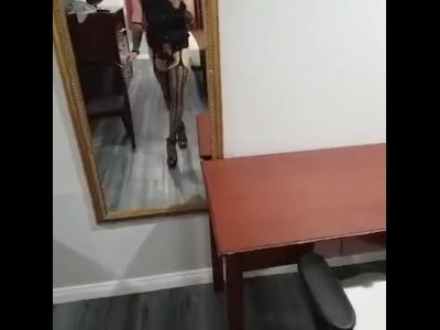 Sissy4Chastity walking in stilettos