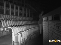 Outdoor Pisses At Night For Cute Blonde