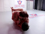 Preview 3 of Busty Bella Rossi Lesbian Wrestling Fight Vs Brandi Mae With Rough Pussy Eating - Evolved Fights Lez