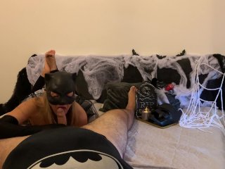 Catwoman Revives Batman with Hot Fuck and Great_Blowjob with Facial CreampieDuring Halloween GLOVES