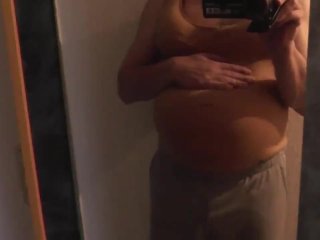 fake belly, solo male, pregman, contractions