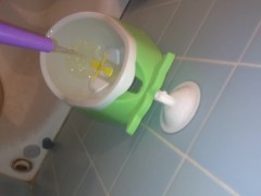 Pee Piss TOYS! HAIRY Bathroom Fetish Slut PEES STANDING Uses Go Girl Boy Potty Training Urinal