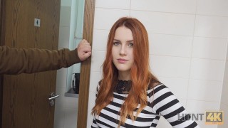 Hunter Fucks Gorgeous Redhead In Public Restroom