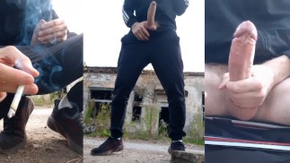 Straight Guy fickt einen imaginären Schwulen in einem verlassenen Auto und spritzt auf ihn