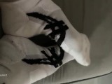 Little Asics White Socks Small Feet Toe Wiggling Trailer