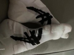 Little Asics White Socks Small Feet Toe Wiggling Trailer