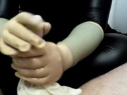 Preview 6 of Milking in a white latex glove