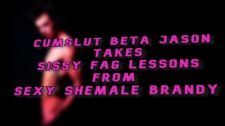 Sexy Shemale Brandy Teaches Cumslut Jason How To Smoke Like A Gay Man