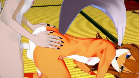 Furry Yaoi Hentai 3D - Shiro (Dog) & Naru (Fox) Sex In a Japanese Room