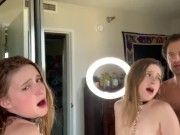 Preview 2 of Teen fucks her teacher in front of the mirror