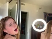 Preview 3 of Teen fucks her teacher in front of the mirror