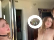 Preview 5 of Teen fucks her teacher in front of the mirror