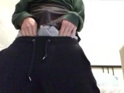 Preview 5 of Horny Boy sagging pants and jerk off