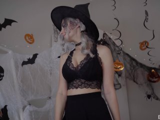 Cute horny witch gets facial and swallows cum - Eva Elfie screenshot number 0