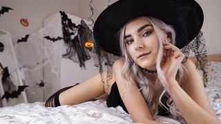 Eva Elfie The Adorable Horny Witch Gets A Facial And Swallows Cum