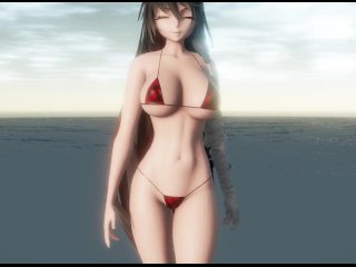 solo female, mmd, babe, music