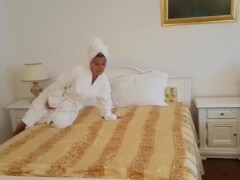 Video After shower stepson massages stepmom with cream