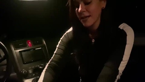 Slutty Amber Storm sucking off a stranger in the car - Part 1