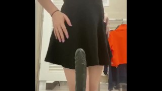 Young 18 Year Old Teen Gets Caught Fucking Herself With A Huge BBC Dildo In Multiple Dressing Rooms!