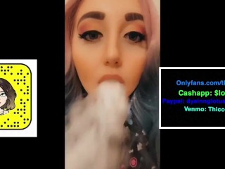 Emo Punk Girl Vaping Thick Rips Blow out Step Sis Cuck