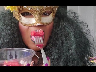 Goddess Nia Sensually Eats Watermelon Trailer