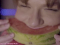 Eating in ASMR with sexy teen Rebecca Vanguard