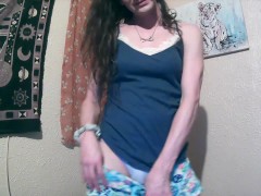 sweet cd millie playing in blue shorts and panties